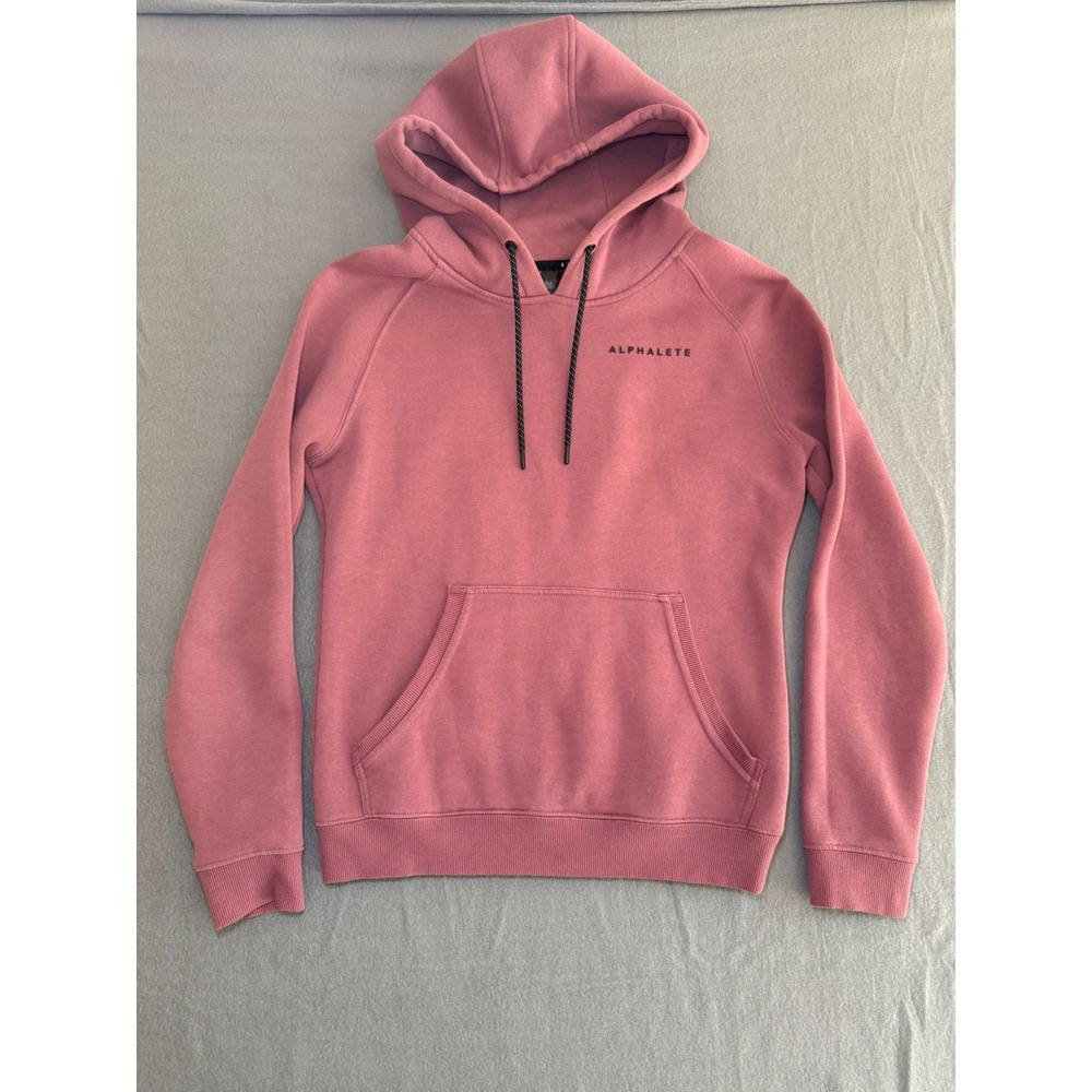 Alphalete Mens Identity Pullover Hoodie Rose Pink Size Small Raglan Sweatshirt